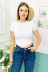 153946 Kisa Kol Dikissiz Crop Tshirt